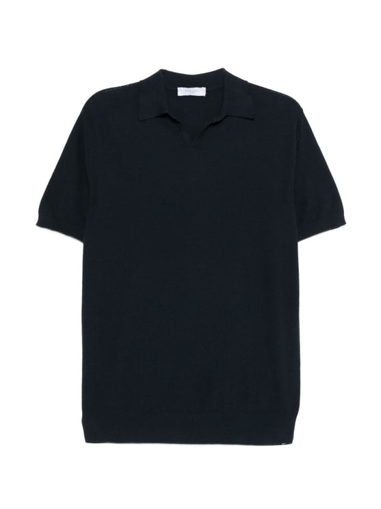 Boglioli Textured Knit Short-Sleeved Polo Shirt