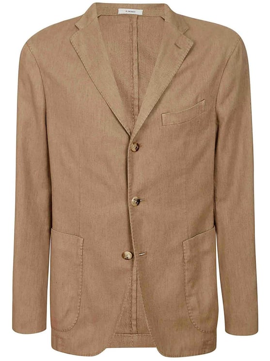 Boglioli Single-Breasted Brown Cotton Blend Blazer