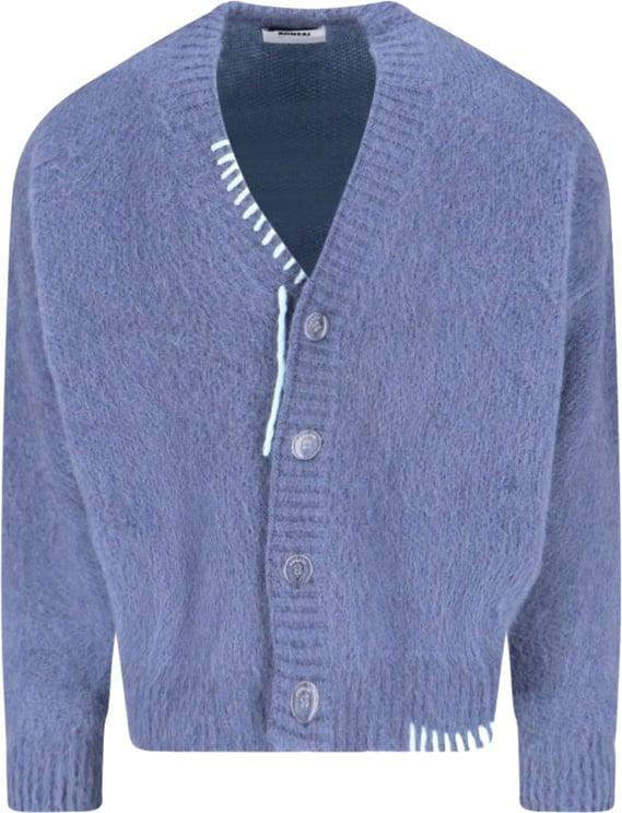 Bonsai Mohair-Blend Cardigan – Blue With Embroidery