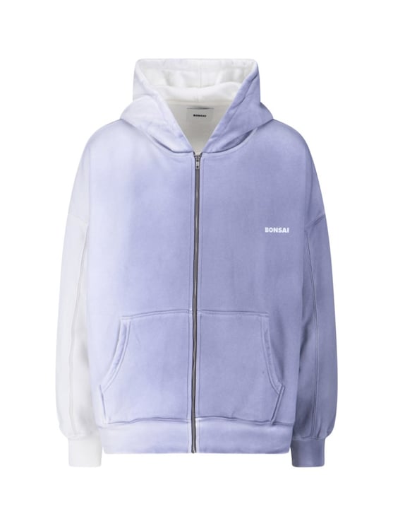 Bonsai Logo Zip Sweatshirt, In Light Blue Cotton