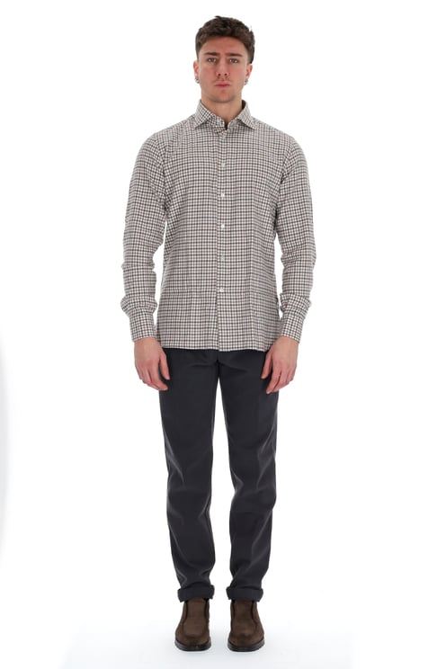 Borriello Napoli Flannel Vichy Tailored Shirt
