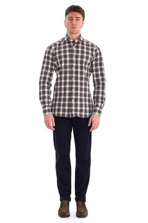 Borriello Napoli Flannel Check Tailored Shirt