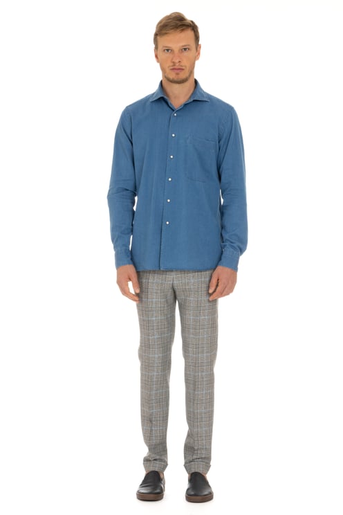 Borriello Napoli Denim Shirt with Press-Stud Buttons