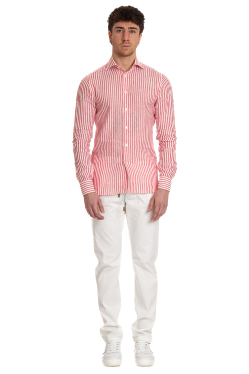 Borriello Napoli Striped Linen Tailored Shirt