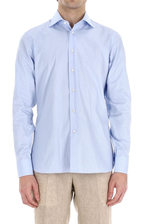 Borriello Napoli Micro Pattern Cotton Tailored Shirt