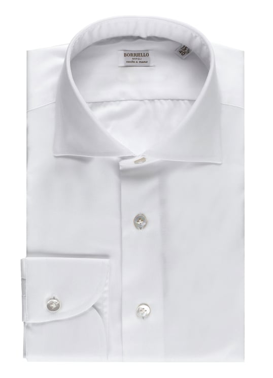 Borriello Napoli White Classic Collar Cotton Shirt