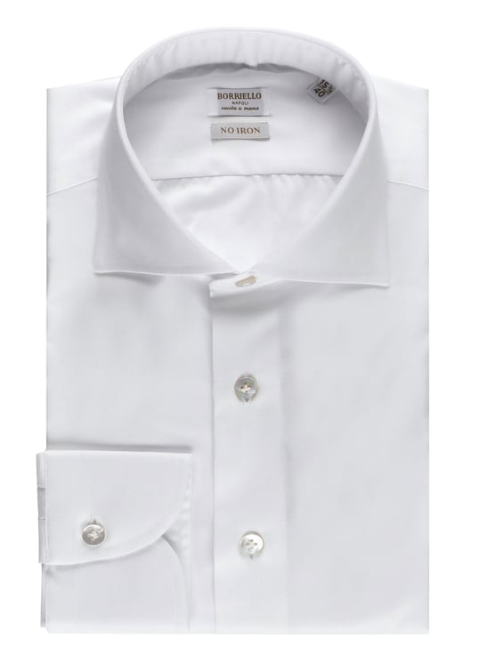 Borriello Napoli White Classic Collar Cotton Shirt