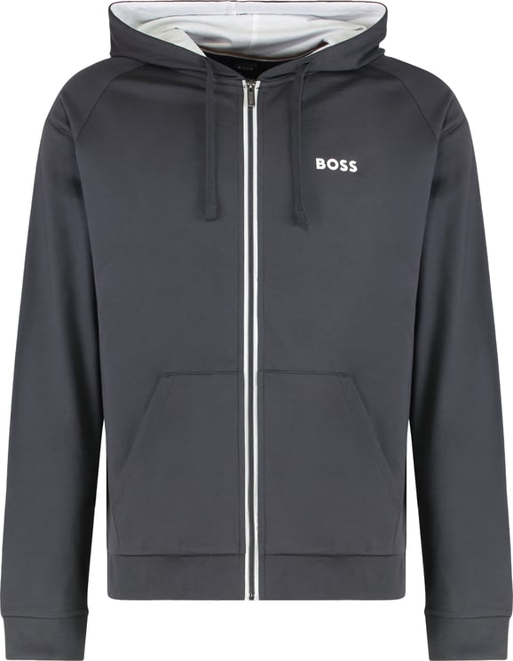 Boss Hooded sweatshirt in cotton terry with zipper
