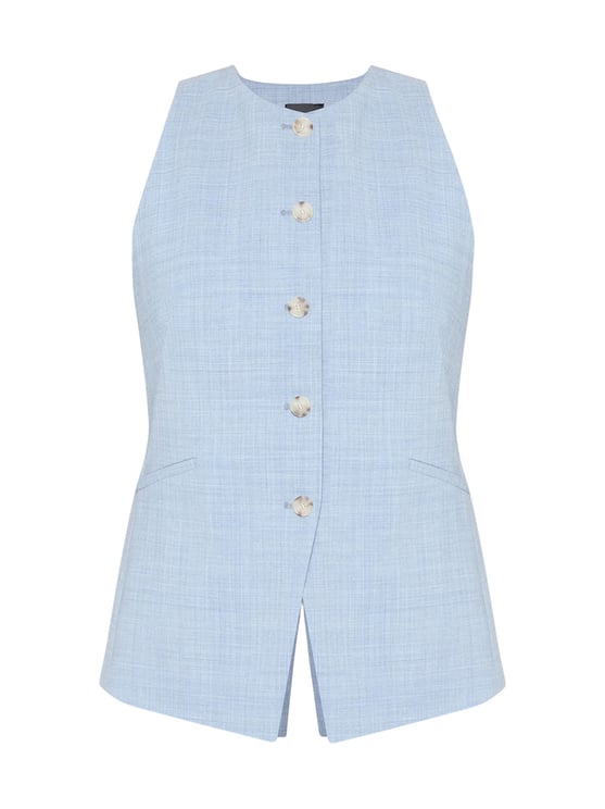Boss Checkered Wool Button Vest
