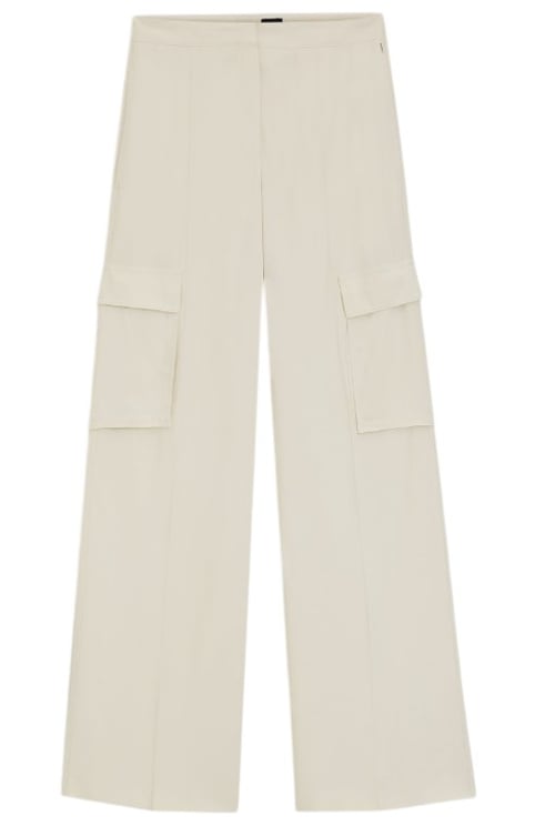 Boss Pleat-Front Straight Leg Trousers With Cargo Pockets