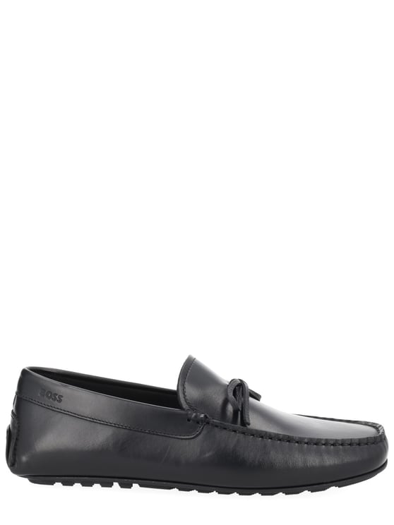 Boss Cowhide Leather Rounded Toe Loafers