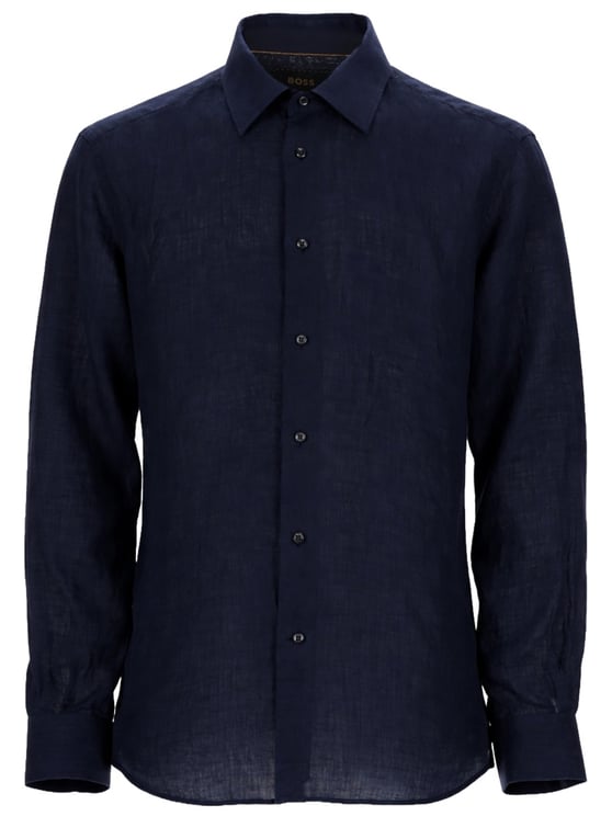 Boss L-Hays-Kentw-C Long-Sleeve Tailored Linen Shirt