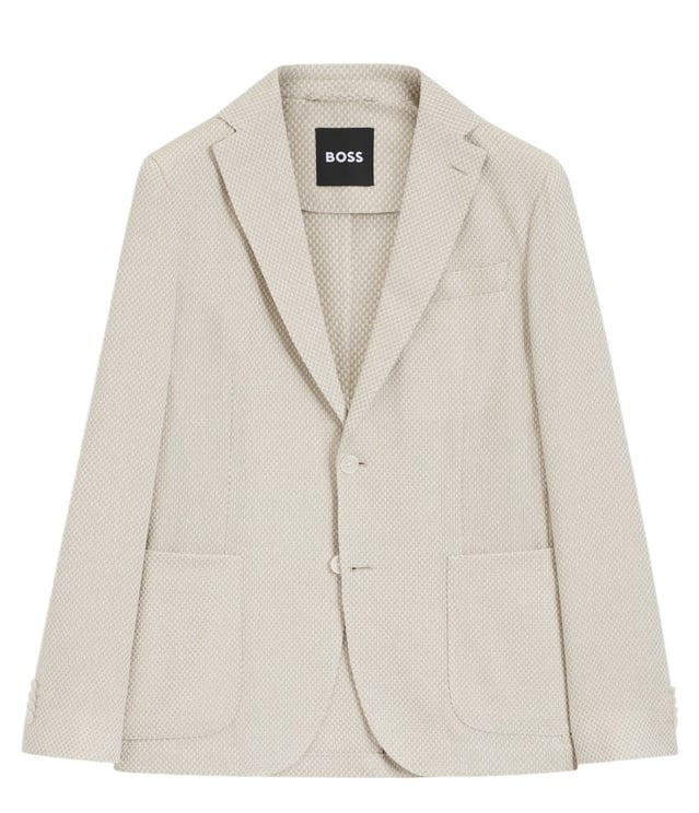 Boss Patterned Cotton Blend 2 Button Jacket