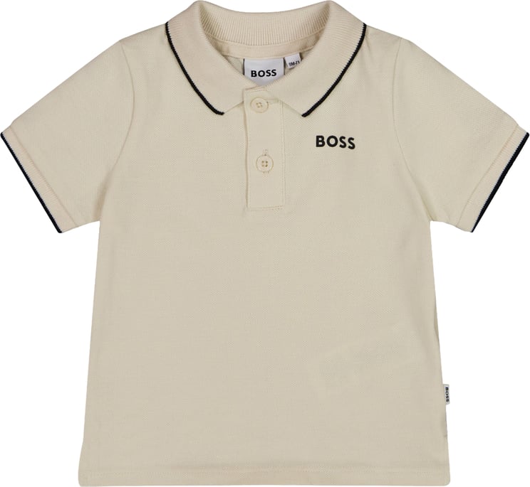Boss Boss Baby Jongens Polo In Licht Beige