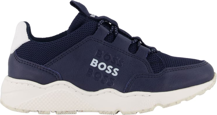 Boss Boss Jongens Sneakers In Navy