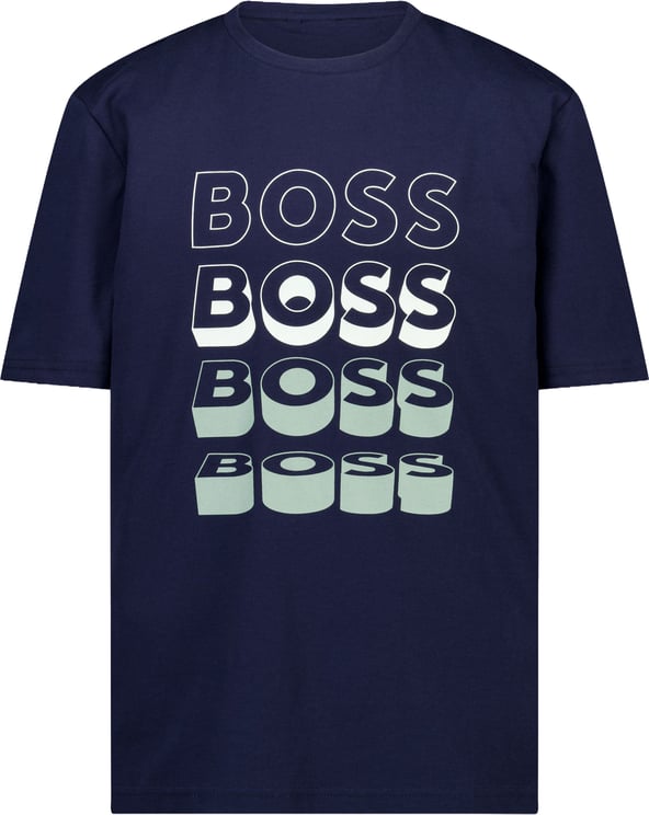 Boss Boss Kinder Jongens T-Shirt In Navy