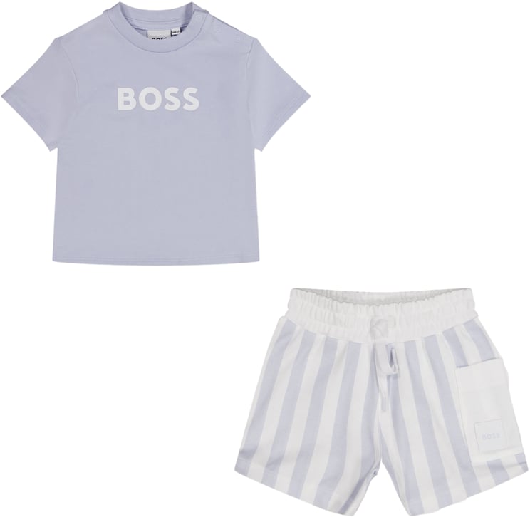 Boss Boss Baby Jongens Setje In Licht Blauw