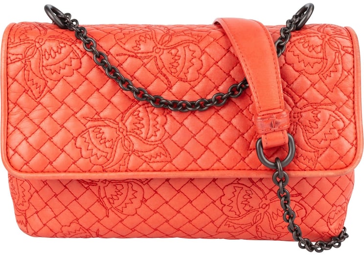 Bottega Veneta Bottega Veneta Nappa Leather Butterfly Embroidered Olimpia Crossbody Bag