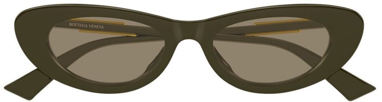 Bottega Veneta Green Linea Ribbon Recycled Acetate Oval Sunglasses