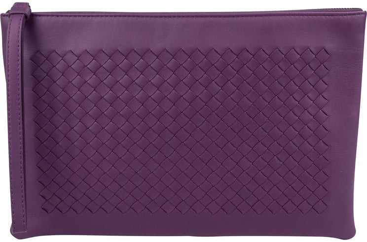 Bottega Veneta Bottega Veneta Purple Intrecciato Leather Clutch Bag