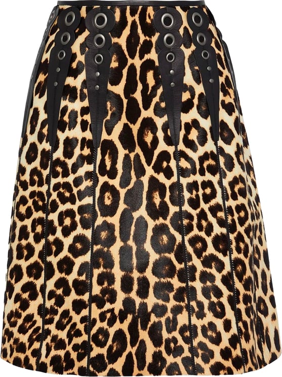 Bottega Veneta Bottega Veneta Leopard Print Calf Hair Skirt