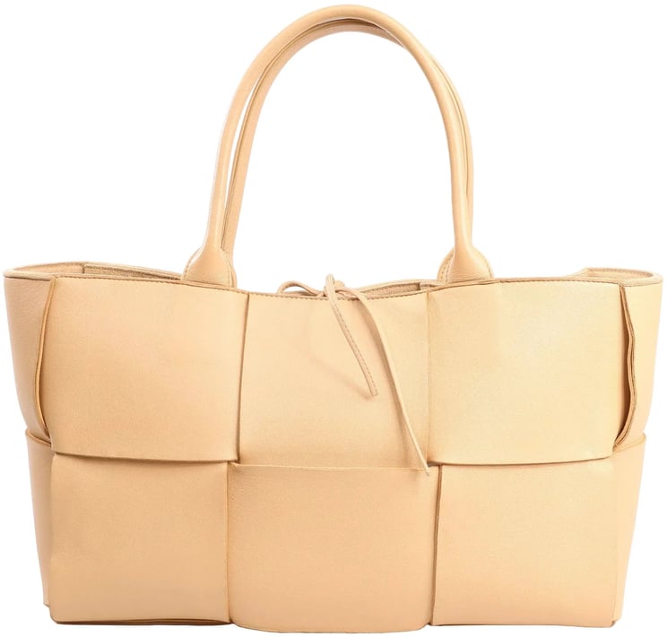 Bottega Veneta Bottega Veneta The Arco Maxi Intrecciato Large Leather Handbag in Beige