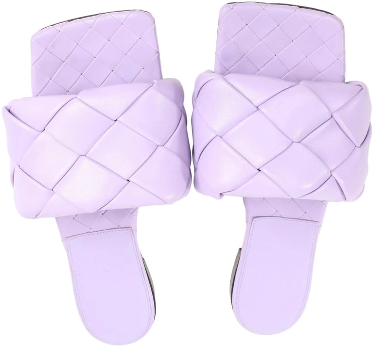 Bottega Veneta Bottega Veneta Lido Intrecciato Leather Sandals in Purple, Size 37 EU