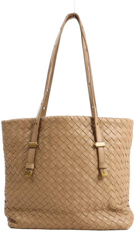 Bottega Veneta Bottega Veneta Intrecciato Leather Shoulder Bag in Beige