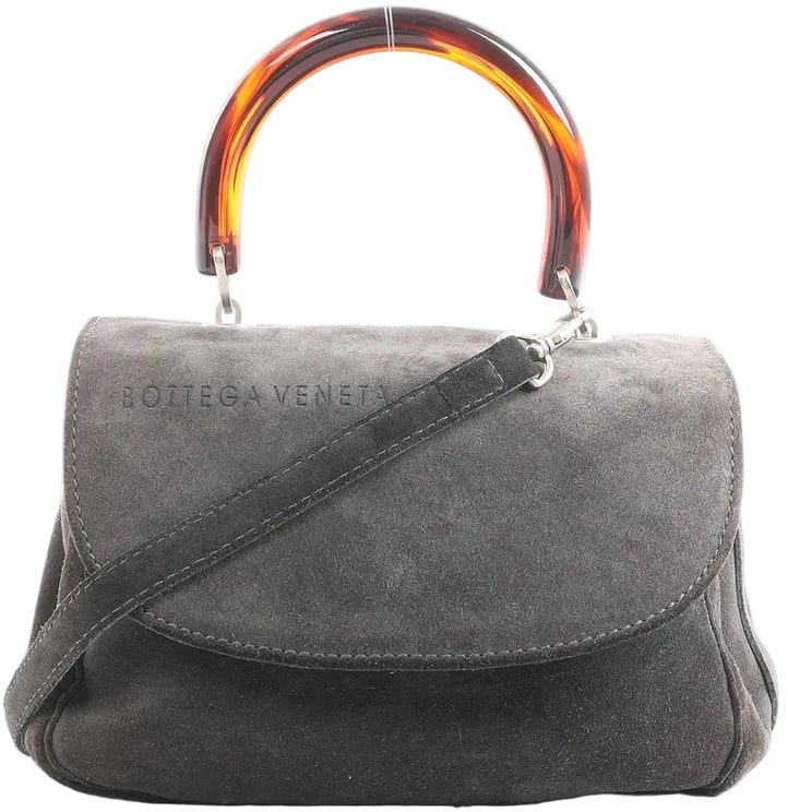 Bottega Veneta Bottega Veneta Suede 2Way Handbag in Gray