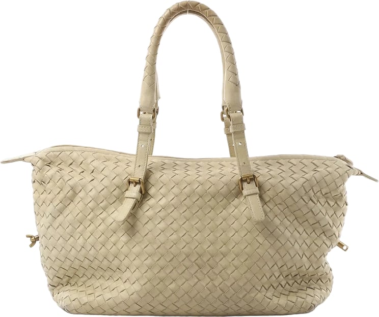 Bottega Veneta Bottega Veneta Montaigne  Intrecciato Leather Shoulder Bag in Beige 173398