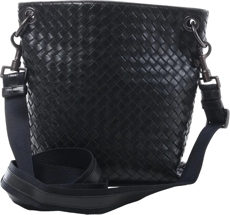 Bottega Veneta Bottega Veneta VN Intrecciato Crossbody Messenger Bag in Black