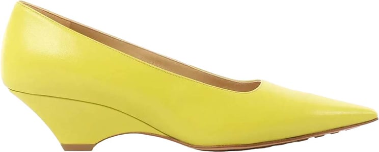 Bottega Veneta Bottega Veneta Leather Pointed Heels in Yellow, Size 37 EU