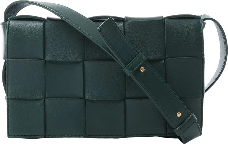 Bottega Veneta Bottega Veneta Cassette Maxi Intrecciato Leather Crossbody Bag in Green