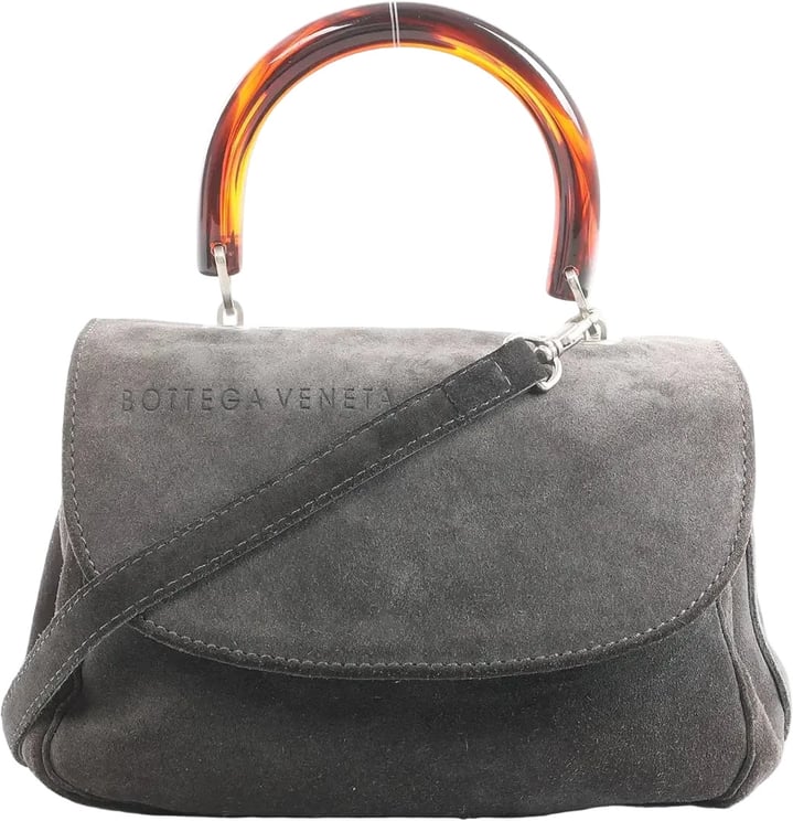 Bottega Veneta Bottega Veneta Suede 2Way Handbag in Gray