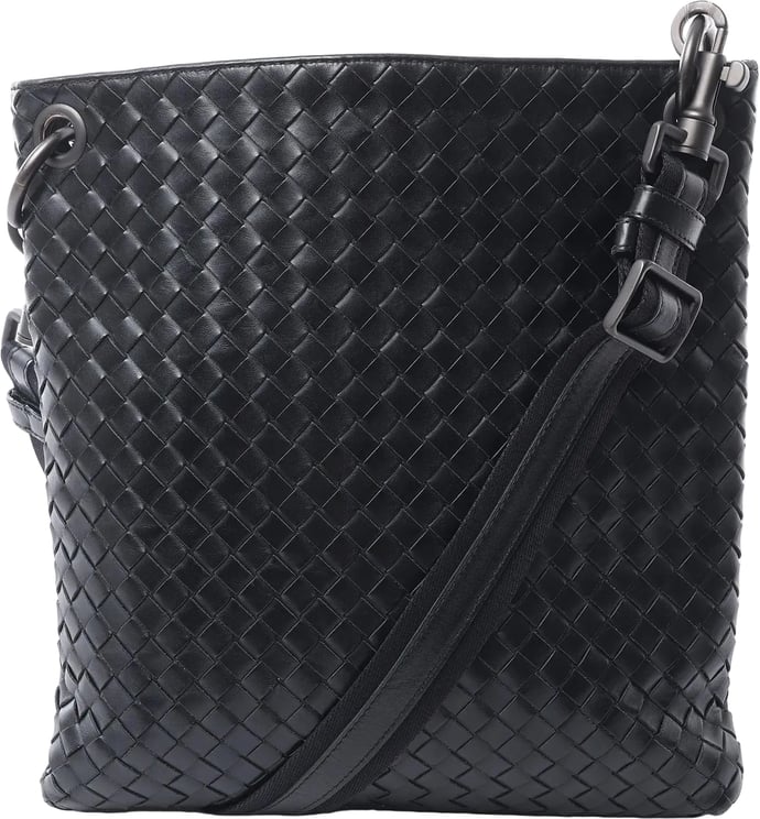 Bottega Veneta Bottega Veneta VN Intrecciato Crossbody Messenger Bag in Black 172736