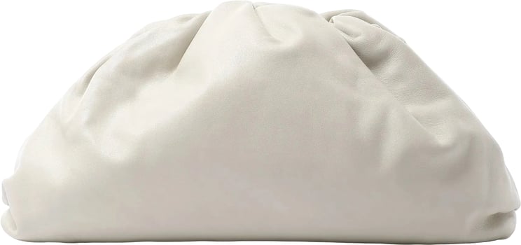 Bottega Veneta Bottega Veneta The Pouch Oversize Leather Clutch Bag in Beige