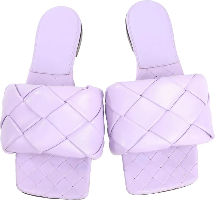 Bottega Veneta Bottega Veneta Lido Intrecciato Leather Sandals in Purple, Size 37 EU