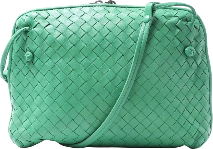 Bottega Veneta Bottega Veneta Nodini Intrecciato Leather Crossbody Bag in Green