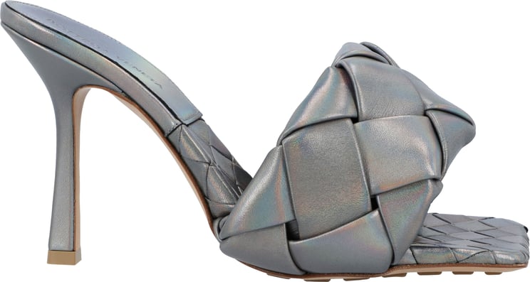 Bottega Veneta Metallic Grey Lido Mules