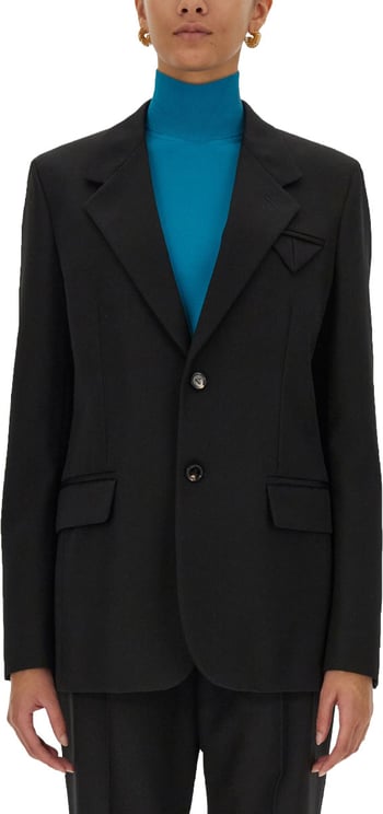 Bottega Veneta Reversible Single-Breasted Wool Jacket with Distinctive Closure