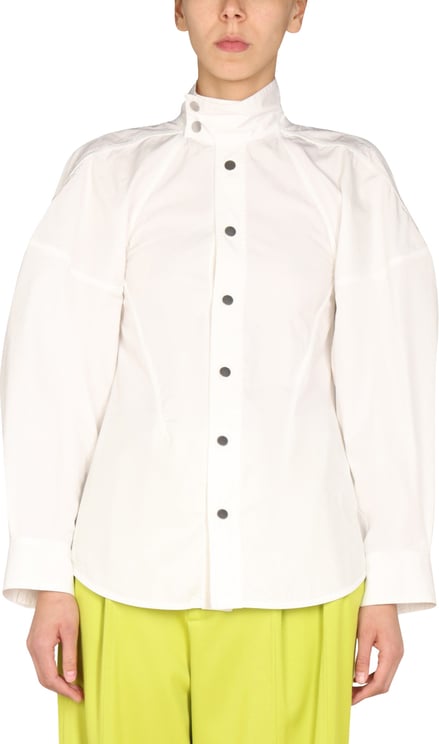 Bottega Veneta High Neck Button Closure Relaxed Fit Shirt