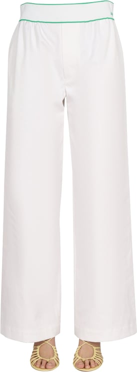 Bottega Veneta Embroidered Reverse Printed Cotton Twill Trousers