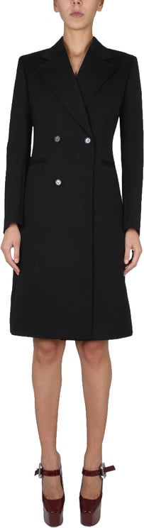 Bottega Veneta Button Closure Wool Coat with Partially Visible Design
