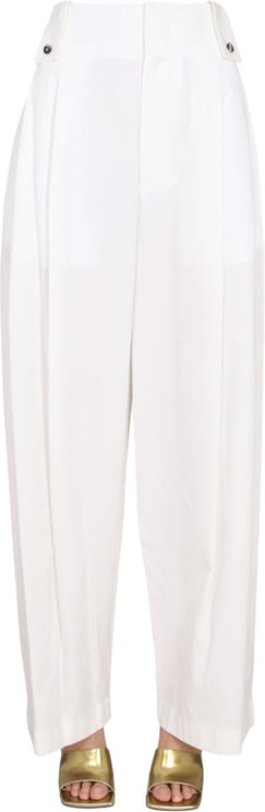 Bottega Veneta High-Waisted Wide Leg Pants with Button