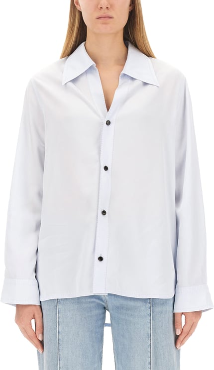Bottega Veneta Twill Shirt with Classic Collar and Button-Down Front