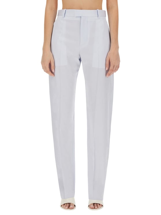 Bottega Veneta Wide Leg Straight Cut Pants with Flowing Drape