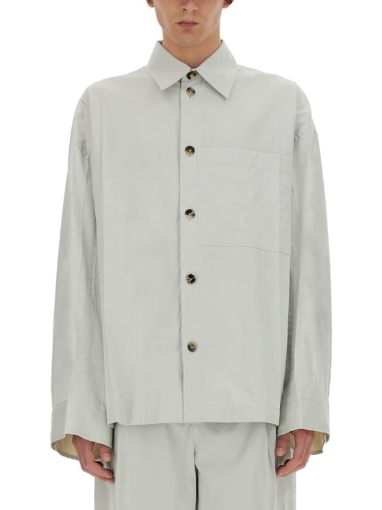 Bottega Veneta Smooth Tailored Cotton Shirt with Pointed Collar
