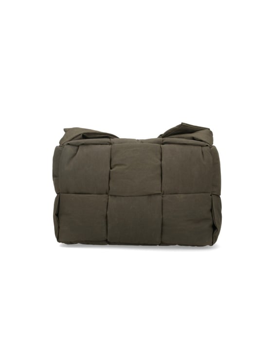 Bottega Veneta Padded Green Cotton Blend Bag With Intreccio Design