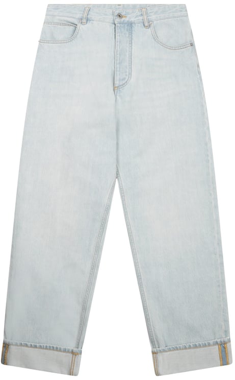 Bottega Veneta Wide-Leg Jeans With Light Bleach Wash