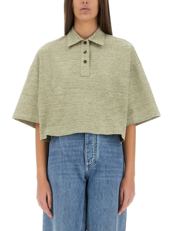 Bottega Veneta Cotton Pique Polo Shirt with Structured Collar